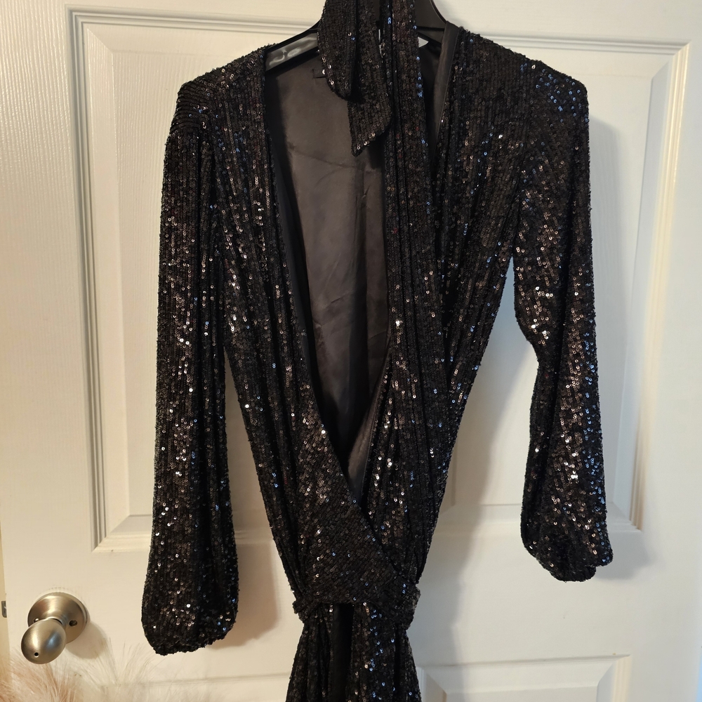 Gianni Bini Shimmering Black Sequin Dress
